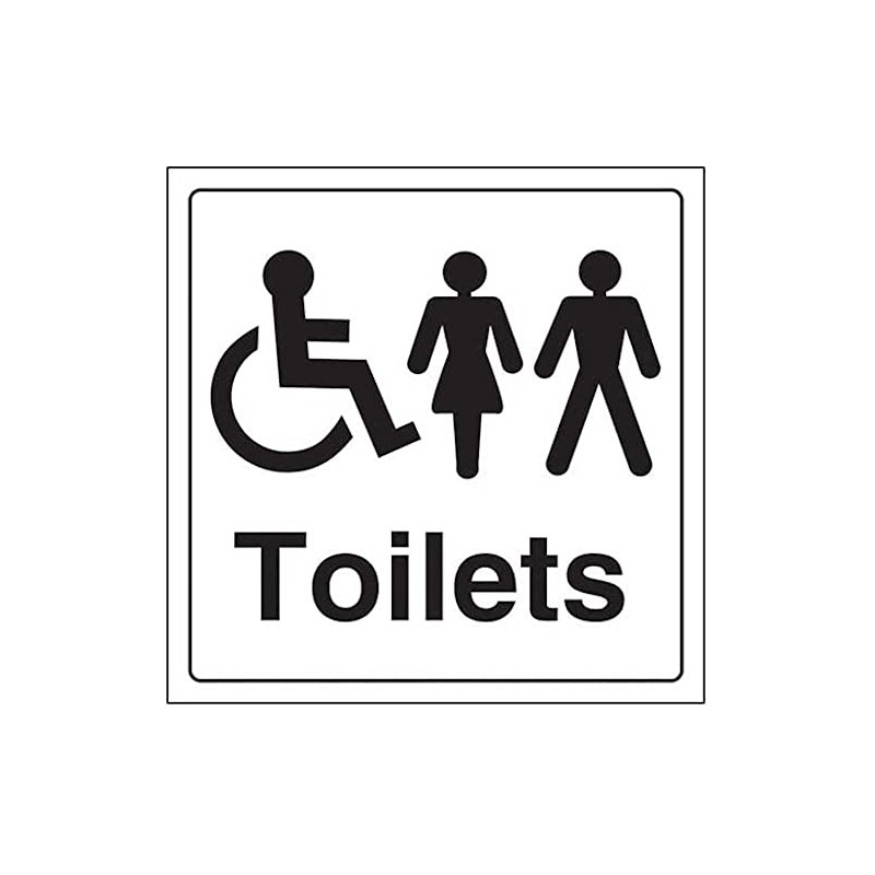 V Safety Disabled/Gents/Ladies Toilet Door Sign - 150mm x 150mm