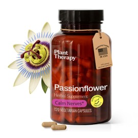 Plant Therapy Passion Flower Capsules Manufactured in USA Calms Nerves, Supports Sleep, Great Way to Wind Down Supplements for Women & Men 120 Count Vegetarian Capsule
