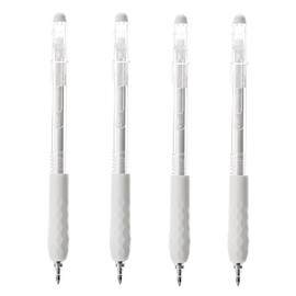 MOZXIRZ 4 Pcs Erasable Gel Ink Retractable Pens 0.5mm Blue Ink for Office School - Cute Aesthetic for Women Girls Boys Men (Blue Ink-4 Pcs White)