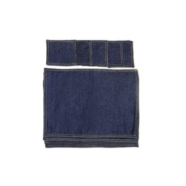 Sterling Sports® Oxford Denim Apron Cotton Indigo 70 x 80 cm- Denim Double Oven Glove Indigo 17 x 90 cm- Pot Holder-Gauntlet-Oxford Vintage Denim Place-mats (Placemats and Coaster Set of 8 (4+4))
