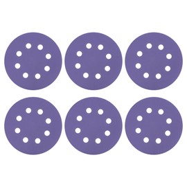 HARFINGTON 10 Pcs 5 Inch Sanding Disc 8 Hole 1000 Grit Hook and Loop Sandpaper Random Orbital Sander Pads for Woodworking Automotive Metal Polishing, Purple
