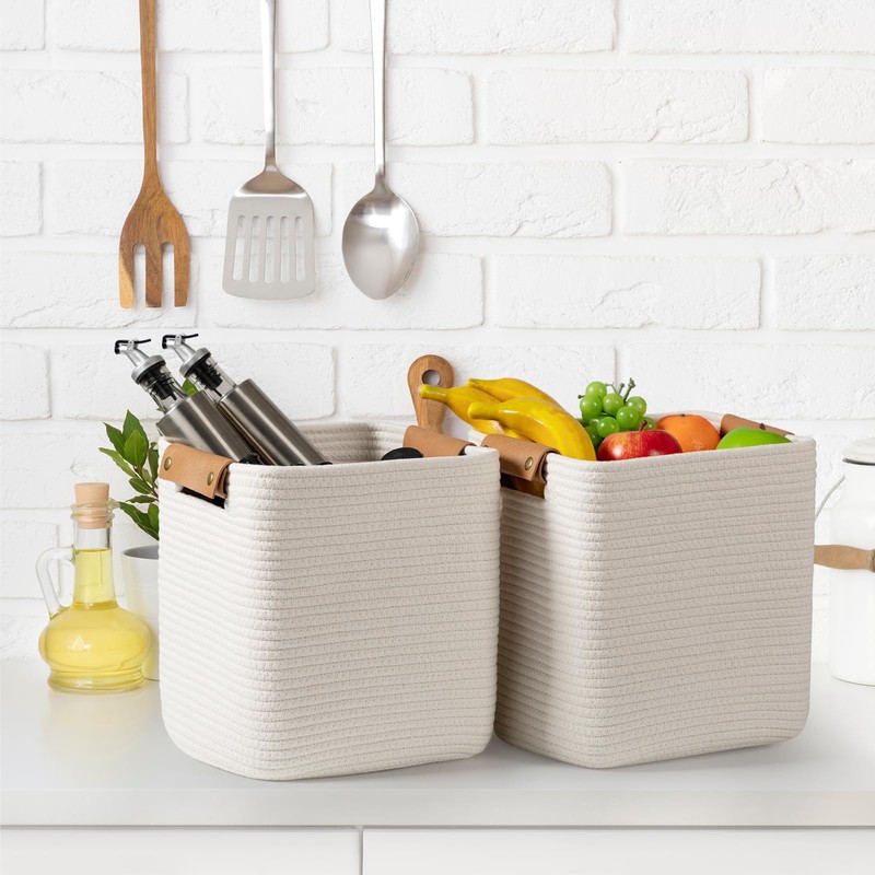 danpinera Set of 3 11 Inch Storage Baskets, Cube Storage