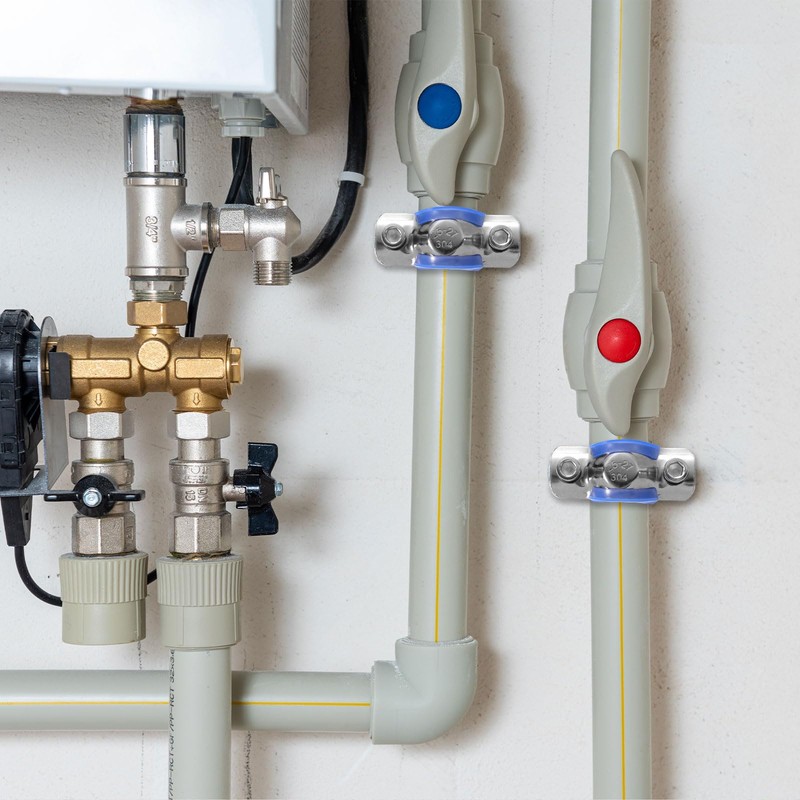 QUARKZMAN 4 Piece Pipe Bracket, Stainless Steel Wall and Ceiling
