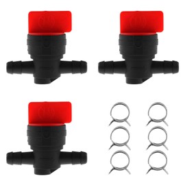 Cut Off Valve DGZZI 3PCS 1/4Inch Inline Gas Fuel Shut Off Switch Valve with Clamps for 494768,493960,698183,698181,697947,5019H Lawn Tractor