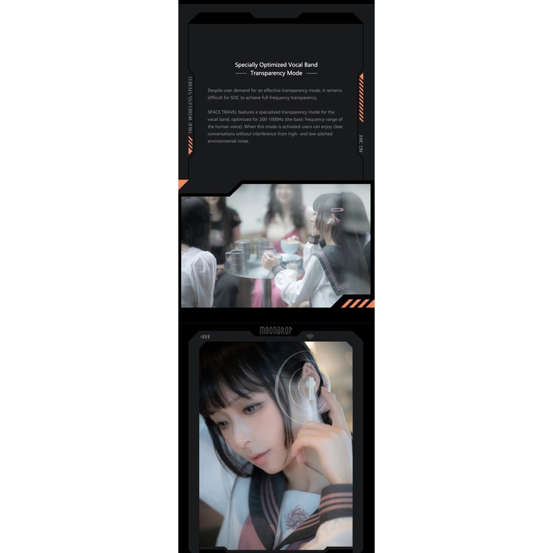 Moondrop Space Travel TWS Earphone Bluetooth 5.3 Noise Canceling True