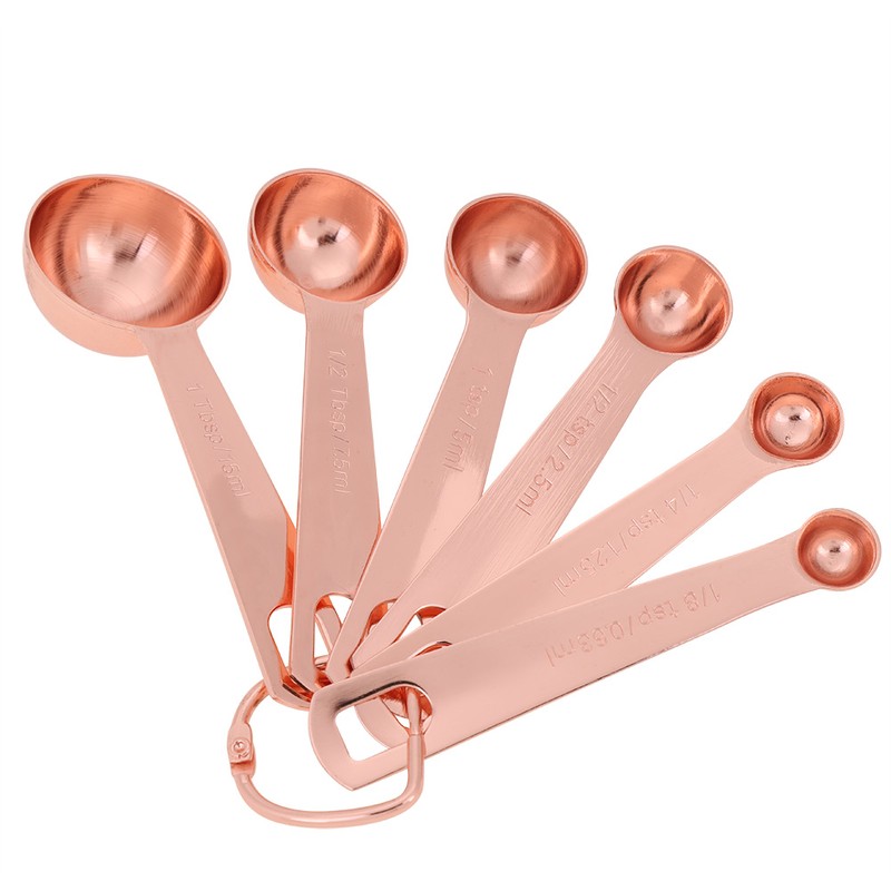 6Pcs/Set Stainless Steel Measuring Spoons Dry & Liquid Ingredients Cooking