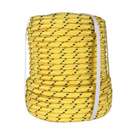 elfinrm 1/2 Inch Double Braid Polyester Arborist Rigging Rope, 150 Feet Heavy Duty Rope High Strength Arborist Rope for Pull, Swing, Knot(Yellow)