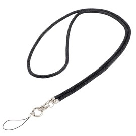 CRASPIRE 27.56 Inch Black Crystal Lanyard Badge Holder Neck Strap Alloy Woven Plastic Rhinestone Safety Name Tags Straps Accessories for Phone ID Cards Keychains Whistles Office School Travel