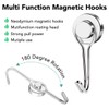 Magnetic Hooks with 180° Rotating Head, Strong Pull Power, 6-Pack,