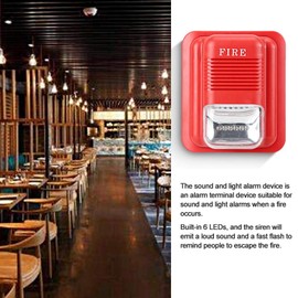 Tangxi Sound and Warning Light, DC 12V/24V, Sound and Light, Fire Alarm Strobe Siren Warning System, 6 Built-in LEDs