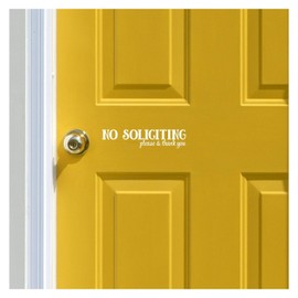 No soliciting.please and thank you vinyl wall decal (White)