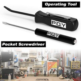 PQY Pocket Magnetic Screwdriver Slotted Head With Magnet Top + Mini Pry Bar Set (black)