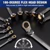 WORKPRO 22-Piece Flex-Head Ratcheting Wrench Set Metric 6-18mm & SAE