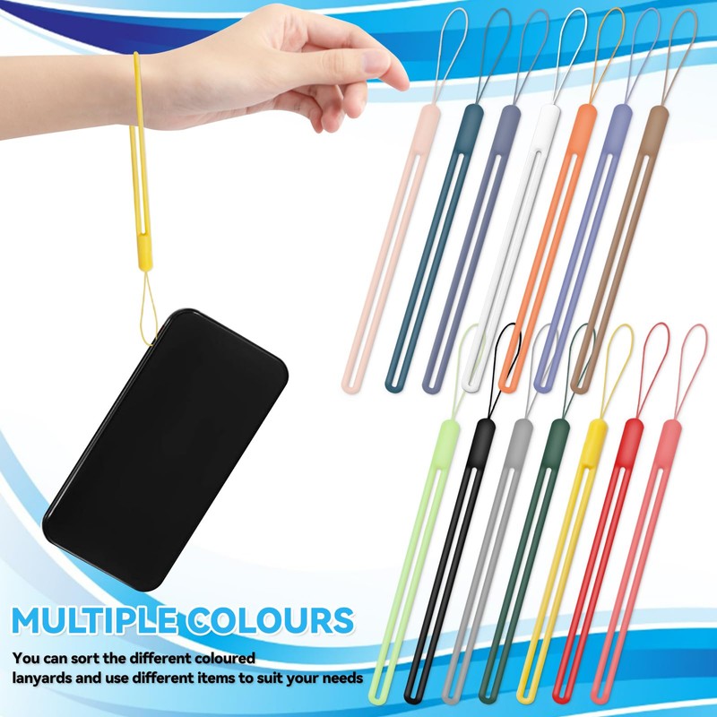 Binxus 28 Pcs Multicolor Silicone Wrist Lanyard, Keychain, Phone Camera