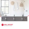 Home Basics Grey Wall-Mounted Hanging Rack 3 Double Hooks for