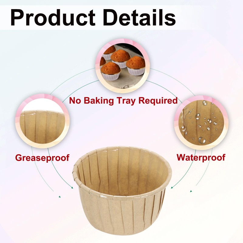 sourcing map 50 Pcs Aluminum Foil Cupcake Liners with Lids,