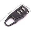 Black Zinc Alloy Three-Wheel Mini Code Lock Luggage Zipper Lock