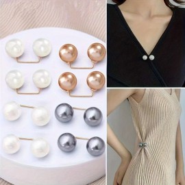 Set of 8 Imitation Pearl Brooches, Designed As Non-Slip Safety Pins for Adjusting Dress Waists and Collars, Perfect for SecuringColor: Multicolor 8PCS