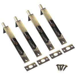 6 Inch Stainless Steel Door Lock Concealed Flush Bolt Slide Latch Bolt with Screws Bronze (4 Pieces)