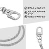 Ahiller 25インチ ステンレススチール ウォレットチェーン&キーチェーン 合金ダブルロックカラビナクリップ付き パンクスタイルメタルデザイン オートバイライダー、バイカーギア、財布アクセサリー用 (BK-シルバー)