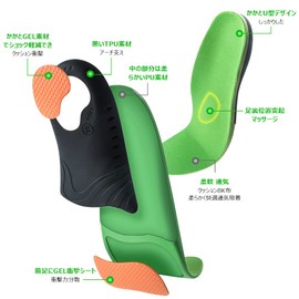 Toyaku Insole, Arch Support, Arch Footbed, Cushion, Sports, Unisex, For Standing Work, Shock Absorption, Replaceable Type, Adjustable Size, One Pair of Small