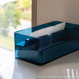 OKA Paper Towel Case, Lip Type, Color, Blue (Commercial Use, Hygienic, Transparent, Clear)