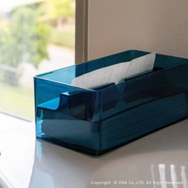OKA Paper Towel Case, Lip Type, Color, Blue (Commercial Use, Hygienic, Transparent, Clear)