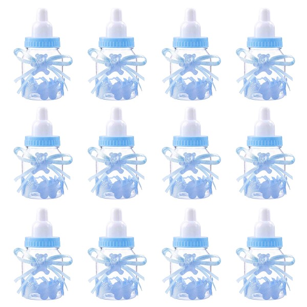 MaoXinTek Candy Bottle Baby Girl Reusable Filling Candy Box Gift Box Party Favours Decoration for Baby Shower Kids Birthday blue 12 Pcs