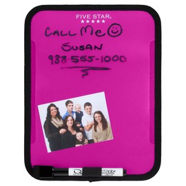 Five Star Locker Accessories, Locker Dry Erase Board, Magnetic, Clearview, 7" x 9", Berry Pink/Purple (72644)