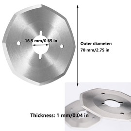 Hayaww 70 mm Electric Scissors Blade Replacement Rotary Blades Compatible with Cordless Electric Scissors Blades for Electric Cutter Fabric Cutter Electric Cutting Blades (A)