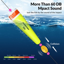 THKFISH Galleggianti da Pesca Mare 4 Pezzi Galleggiante Pesca Trota Galleggiante Popping Ponderato Giallo 35g