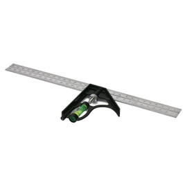 Combination Angle 30 cm, Ruler with Removable Spirit Level, Try Angle for Marking 45° and 90° Angle