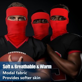 Eurzom 3 Pcs Open Top Balaclava Face Masks Ski Masks Empty Top Full Face Cover Windproof Wicking Summer UV Protection Red