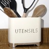 Darthome Vanilla Cream Kitchen Utensils Pot 20x17.5x10cm Glossy Metal Cutlery