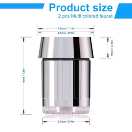 NHQZ Set of 2 LED Taps, 3 Colours Tap Attachment Kitchen, Water Saver, Tap with Multicoloured Lighting, LED Tap Attachment, LED Tap Attachment for Kitchen, Bathroom