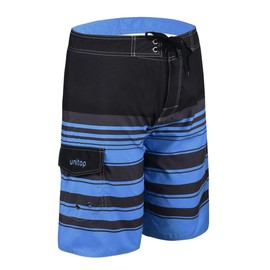 unitop Mens Swim Trunks Extra Long Stripe Printed Hawaii Boardshorts Blue Striped-61 36