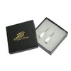 arete largos de gota de aluminio en tono plateado por