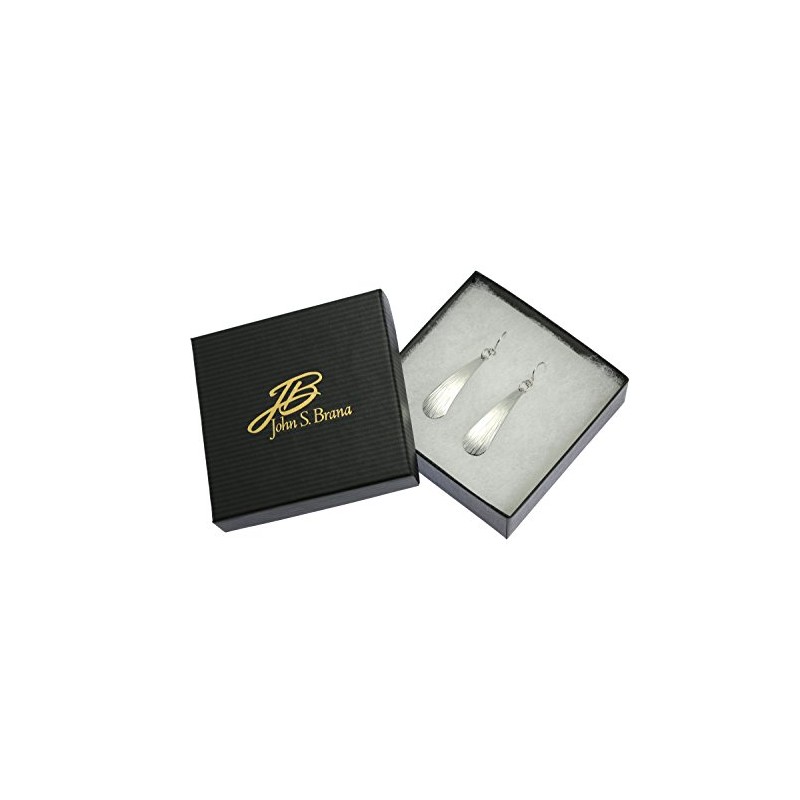 arete largos de gota de aluminio en tono plateado por