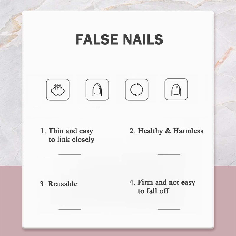 Red False Nails - 32PCS Short False Nails - Square