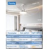 Passky Ceiling Fans with Lights, 52 inch Sleek Ceiling Fan