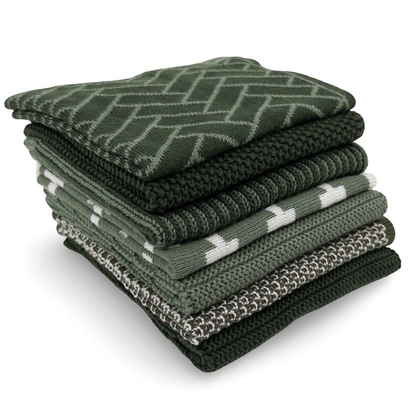 Ecovask Daily Use Dish Cloth 7pc Variety Pack Organic Cotton,