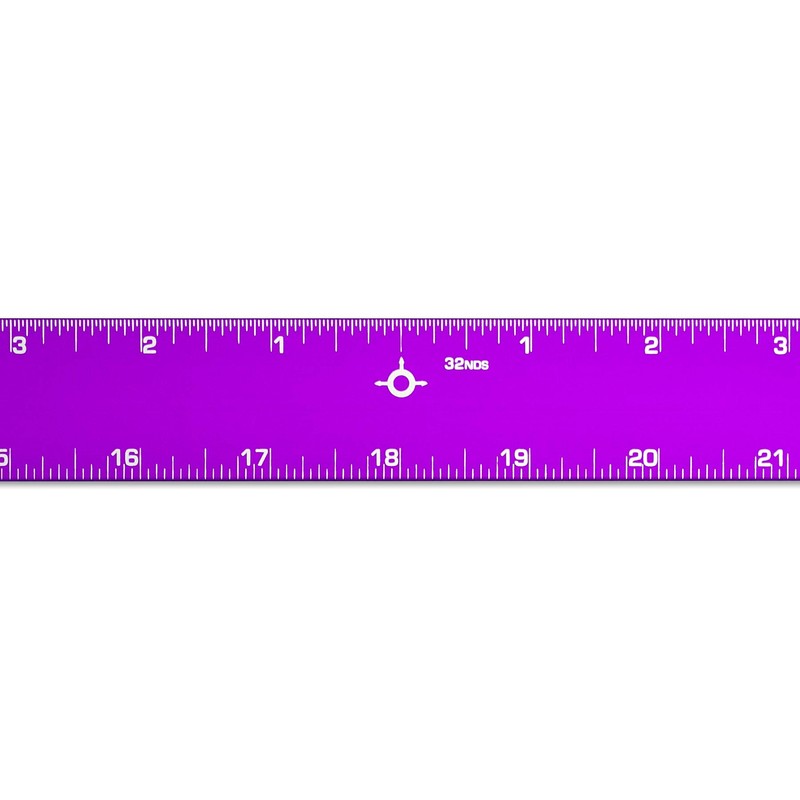 Alumicolor Aluminum Straight Edge with Center Finding Back, 36IN, Purple