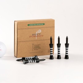 Putt Pursuit 6cm/60mm Black Castle Golf Tees (30 Pack) - Premium Bamboo Material - Sturdy, Biodegradable & Sustainable - Precision Putting for Reduced Friction - Golf Accessory for Teeing Up on Green