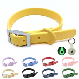ZALER Waterproof Dog Collar, Adjustable Odor Proof Dog Collars Easy to Clean, Soft Comfortable Pet Collars for Large, Medium Small Dogs (Butter Yellow, S(Length:8.6''-12.6''; Width:0.75''))