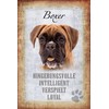 mrdeco Wooden Sign 12 x 18 cm Boxer Dog Intelligent