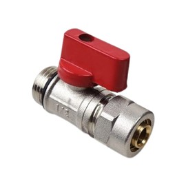 PEX Mini Ball Valve 16x1/2"M/Manifold Isolation VALVES (RED) (16X1/2'', RED)
