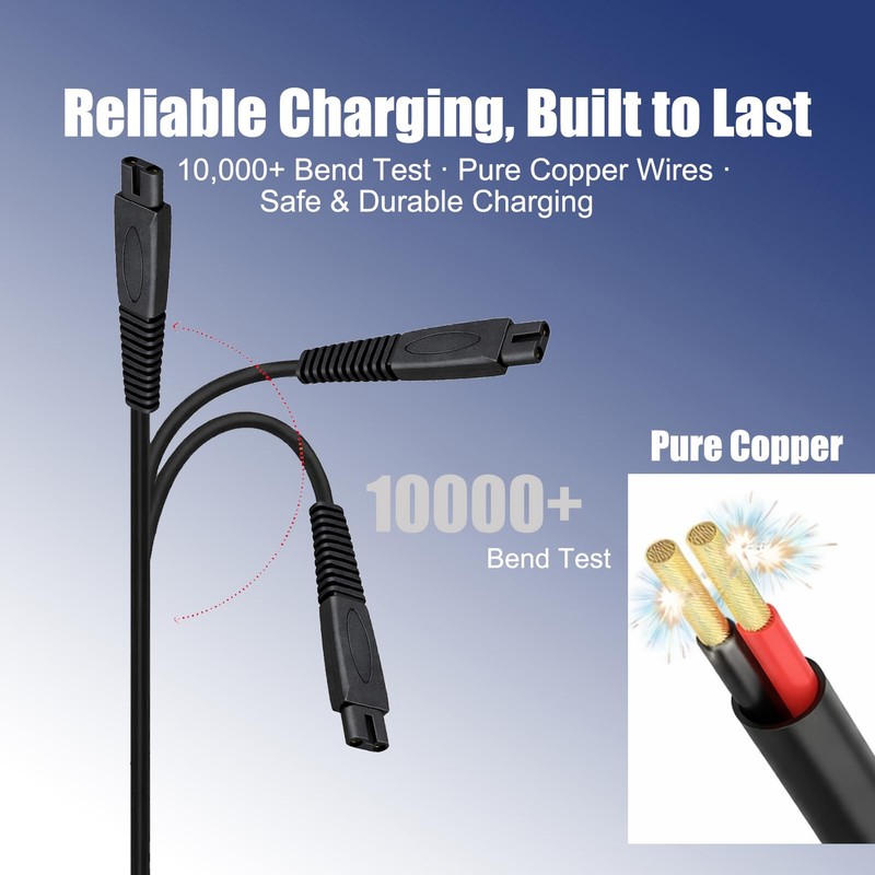 AZJCKEW USB Charging Cable Replacement for Skull Shaver Pitbull Razor
