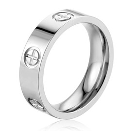 YCSLYW Ladies Stainless Steel Ring Love Friendship Ring Golden High Polish Stainless Steel Ring Wedding Jewelry Birthday, Mother's Day Birthday Gifts for Women.Size 5-10