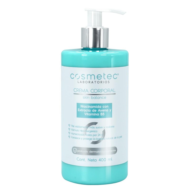 Crema Corporal con Niacinamida, Extracto de Avena y Vitamina B5