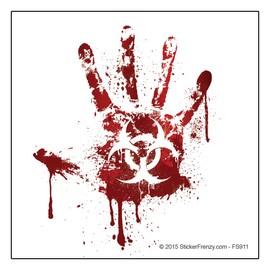 Reflective White Bloody Handprint Sticker